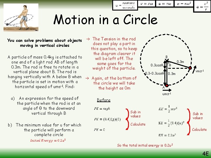 Motion in a Circle You can solve problems about objects The Tension in the