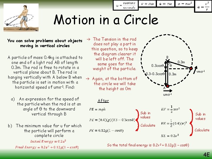 Motion in a Circle You can solve problems about objects The Tension in the