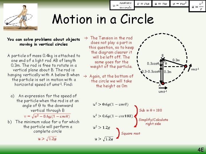 Motion in a Circle You can solve problems about objects The Tension in the