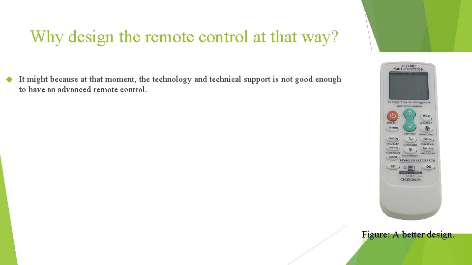 Why design the remote control at that way? It might because at that moment,