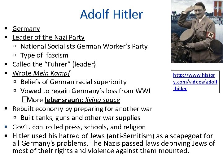 Adolf Hitler Germany Leader of the Nazi Party National Socialists German Worker’s Party Type