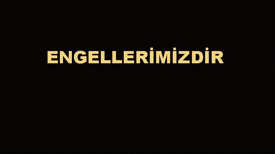 ENGELLERİMİZDİR 