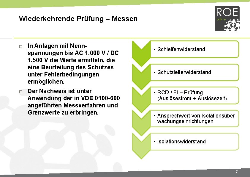 Wiederkehrende Prüfung – Messen In Anlagen mit Nennspannungen bis AC 1. 000 V /