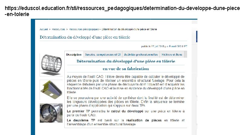 https: //eduscol. education. fr/sti/ressources_pedagogiques/determination-du-developpe-dune-piece -en-tolerie 