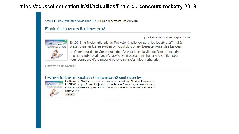 https: //eduscol. education. fr/sti/actualites/finale-du-concours-rocketry-2018 