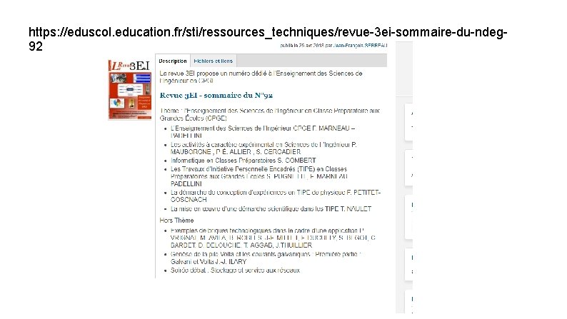 https: //eduscol. education. fr/sti/ressources_techniques/revue-3 ei-sommaire-du-ndeg 92 