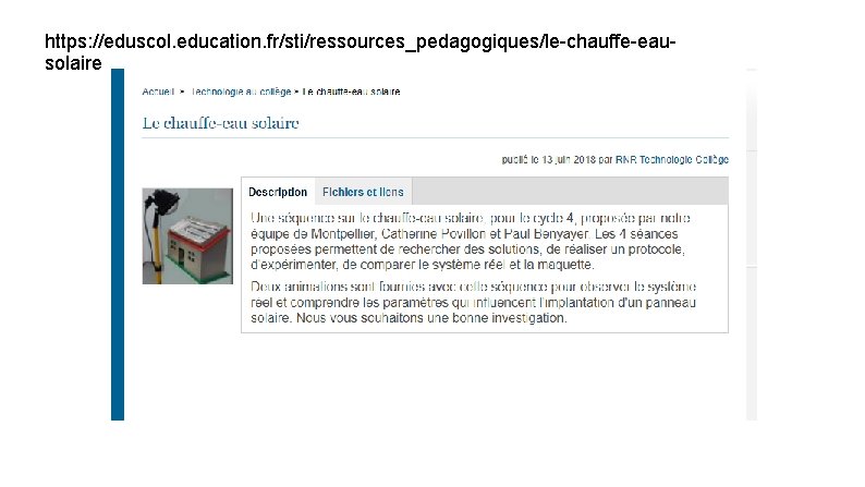 https: //eduscol. education. fr/sti/ressources_pedagogiques/le-chauffe-eausolaire 