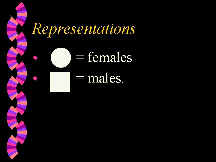 Representations w w = females = males. Representations w w = females = males.