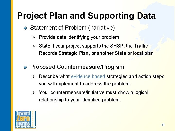 Project Plan and Supporting Data Statement of Problem (narrative) Ø Provide data identifying your