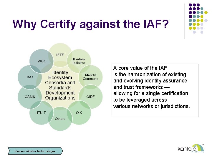 Why Certify against the IAF? A core value of the IAF is the harmonization