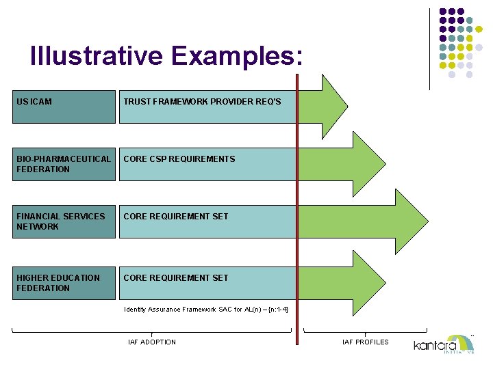 Illustrative Examples: US ICAM TRUST FRAMEWORK PROVIDER REQ’S BIO-PHARMACEUTICAL FEDERATION CORE CSP REQUIREMENTS FINANCIAL