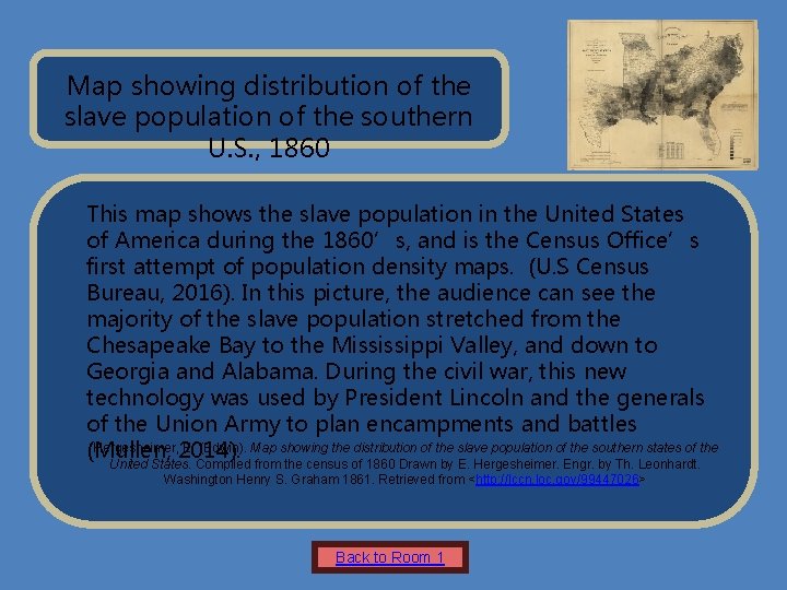 Name of Museum Map showing distribution of the slave population of the southern U.