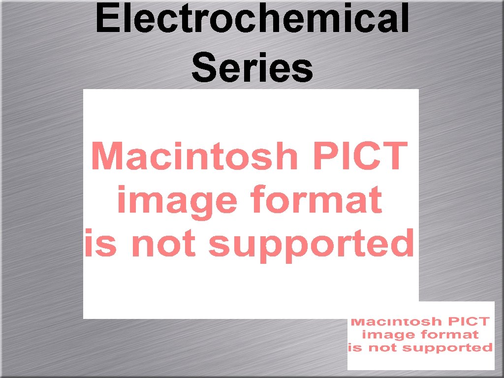 Electrochemical Series 