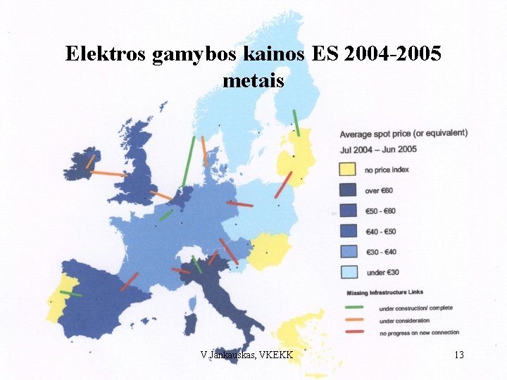 Elektros gamybos kainos ES 2004 -2005 metais V. Jankauskas, VKEKK 13 