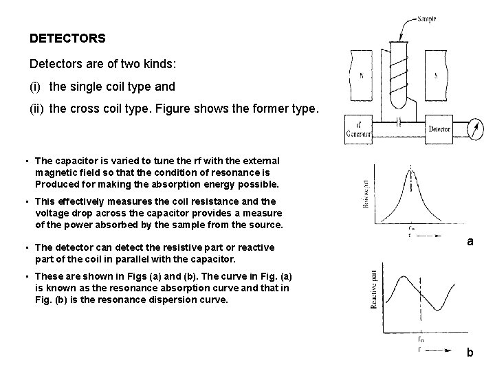 DETECTORS Detectors are of two kinds: (i) the single coil type and (ii) the