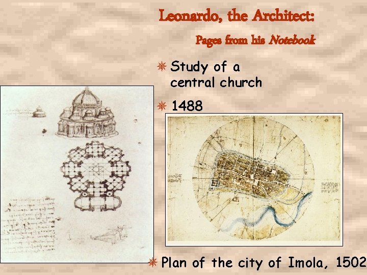 Leonardo, the Architect: Pages from his Notebook Study of a central church 1488 Plan
