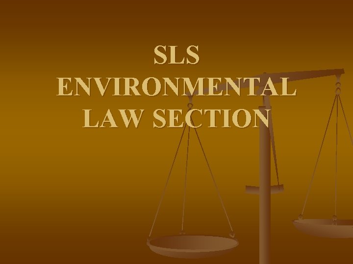 SLS ENVIRONMENTAL LAW SECTION 