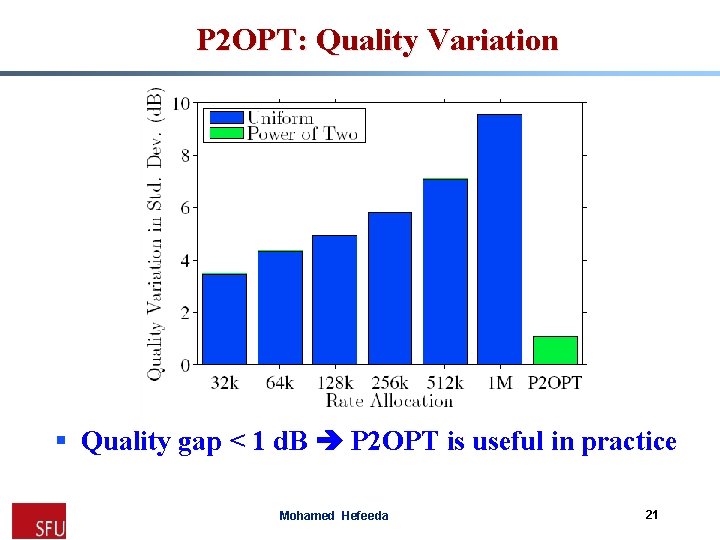 P 2 OPT: Quality Variation § Quality gap < 1 d. B P 2