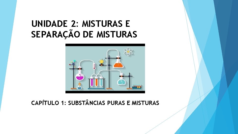 UNIDADE 2: MISTURAS E SEPARAÇÃO DE MISTURAS CAPÍTULO 1: SUBST NCIAS PURAS E MISTURAS