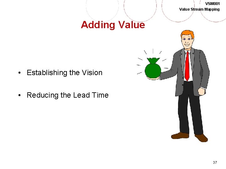 VSM 001 Value Stream Mapping Adding Value • Establishing the Vision • Reducing the