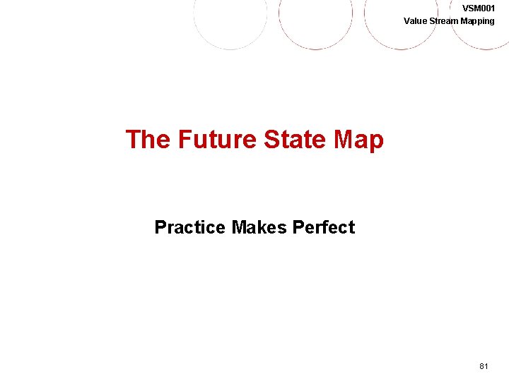 VSM 001 Value Stream Mapping The Future State Map Practice Makes Perfect 81 