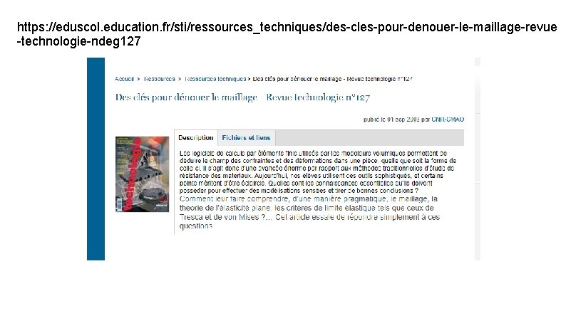 https: //eduscol. education. fr/sti/ressources_techniques/des-cles-pour-denouer-le-maillage-revue -technologie-ndeg 127 