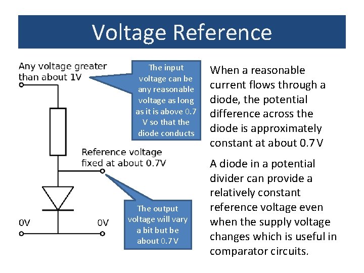 Voltage Reference The input voltage can be any reasonable voltage as long as it