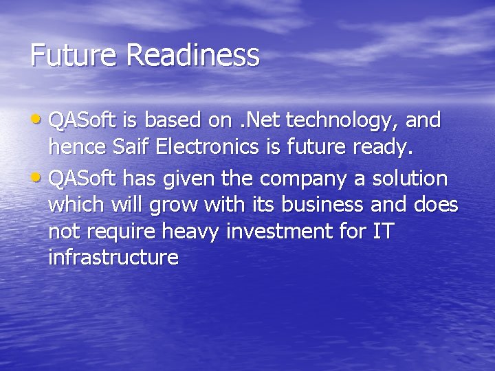 Implementation of ERP Solution QASoft Saif Electronics Ltd