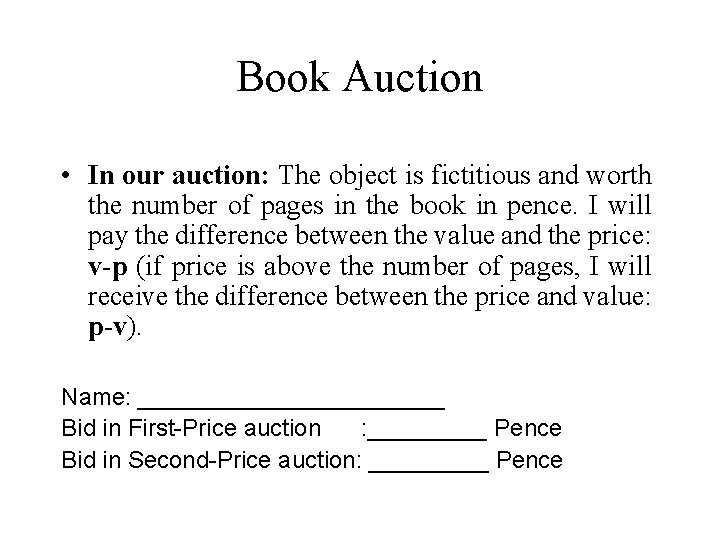 Auction Book Example Approval Voting Promoted by Steve Brams NYU Vote