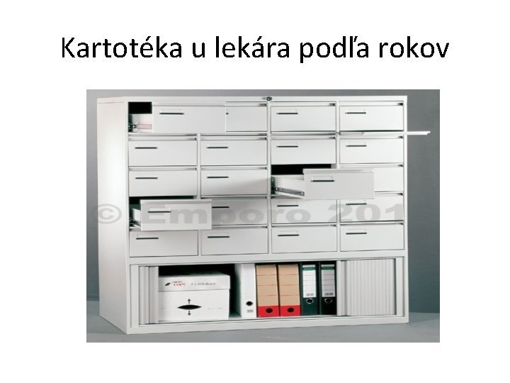 Kartotéka u lekára podľa rokov 