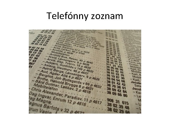 Telefónny zoznam 