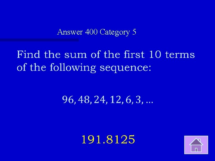 Answer 400 Category 5 