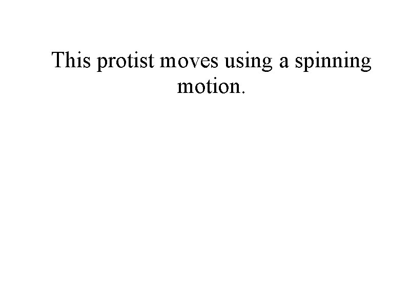 This protist moves using a spinning motion. 