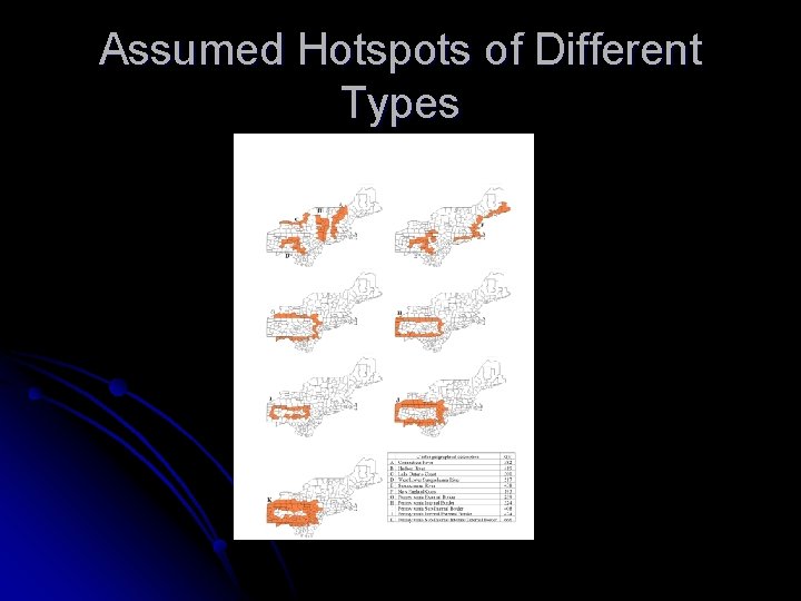 Assumed Hotspots of Different Types 