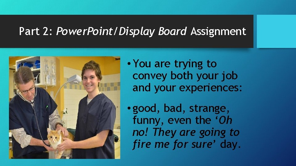 Part 2: Power. Point/Display Board Assignment • You are trying to convey both your