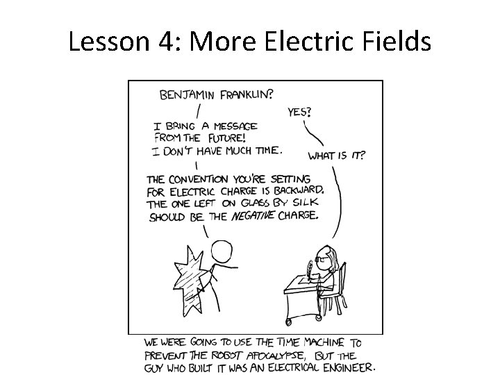 Lesson 4: More Electric Fields 