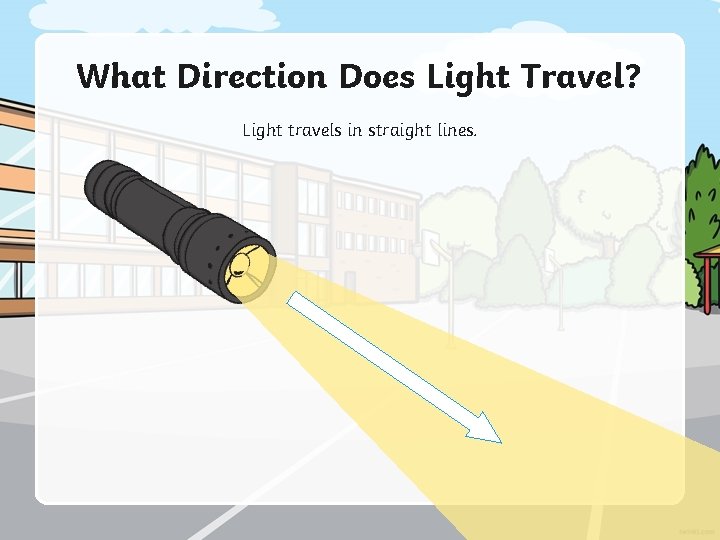 What Direction Does Light Travel? Light travels in straight lines. 