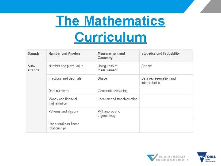 The Mathematics Curriculum 