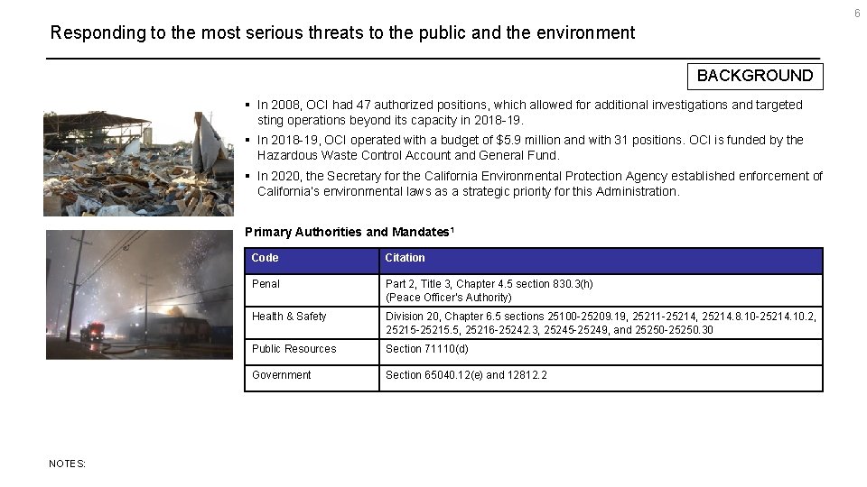 6 Responding to the most serious threats to the public and the environment (Page