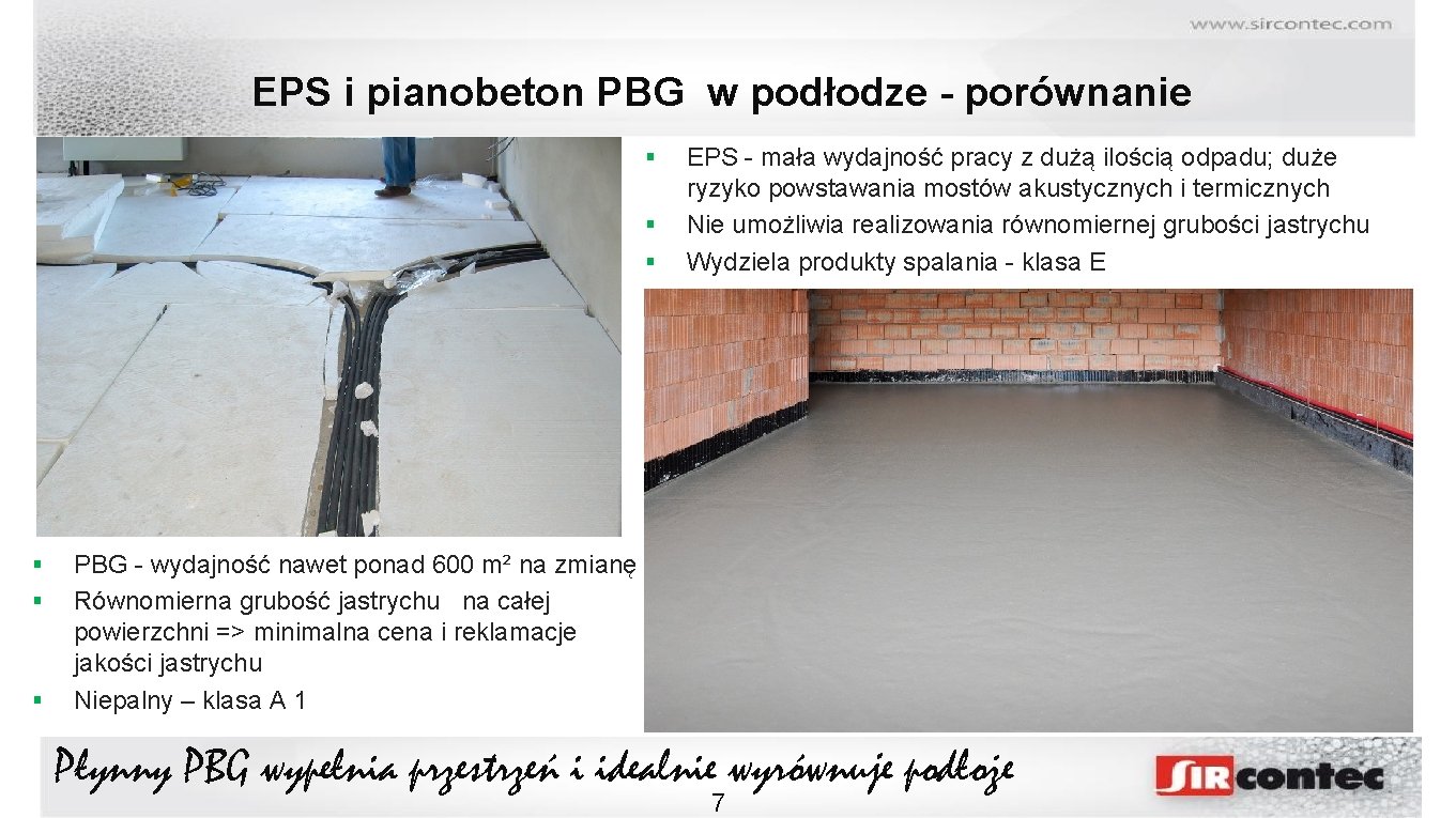 EPS i pianobeton PBG w podłodze - porównanie § § § EPS - mała