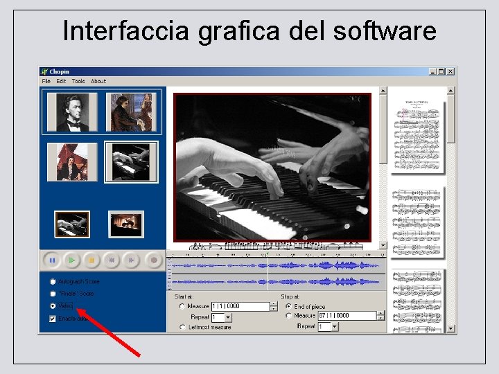 Interfaccia grafica del software 