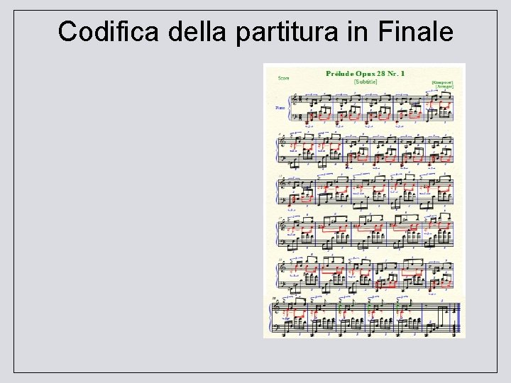 Codifica della partitura in Finale 