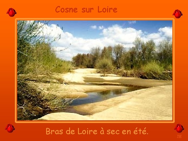 Cosne sur Loire Bras de Loire à sec en été. JH 