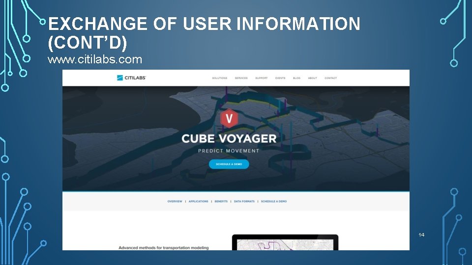 EXCHANGE OF USER INFORMATION (CONT’D) www. citilabs. com 14 