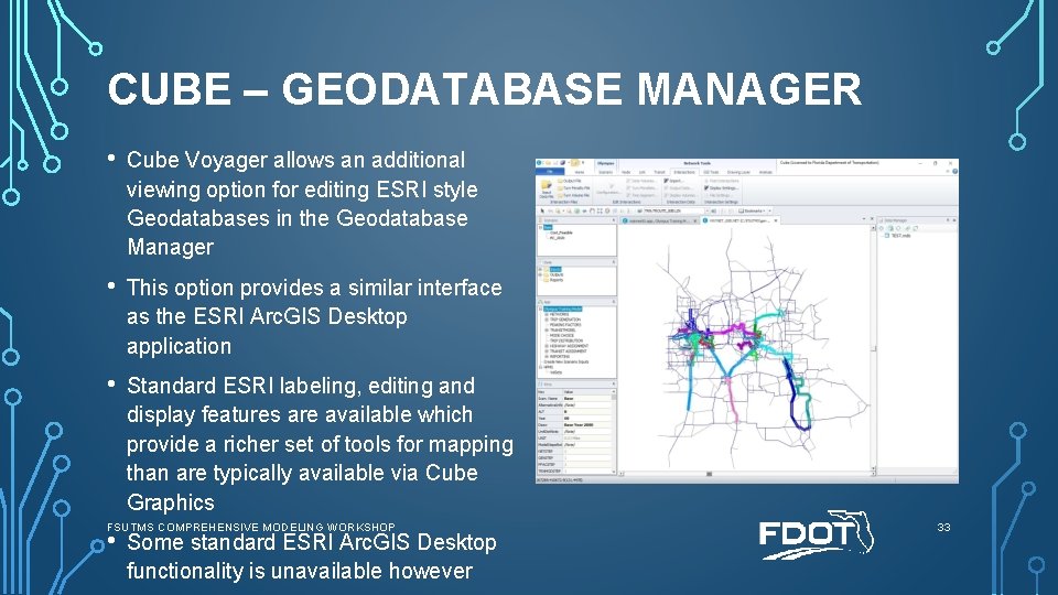 CUBE – GEODATABASE MANAGER • Cube Voyager allows an additional viewing option for editing