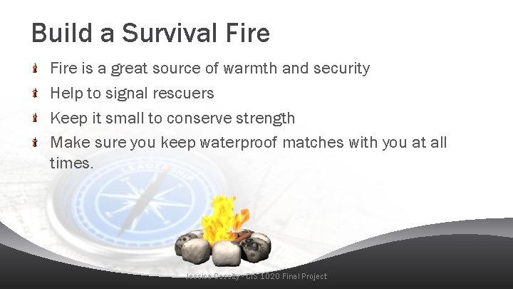 Build a Survival Fire is a great source of warmth and security Help to