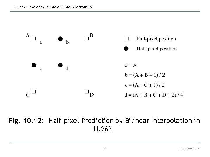 Fundamentals of Multimedia 2 nd ed. , Chapter 10 Fig. 10. 12: Half-pixel Prediction