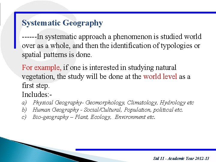 Geography As a Discipline Std 11 ISC Chapter