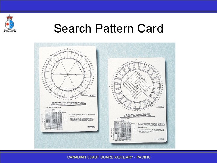 Search Pattern Card CANADIAN COAST GUARD AUXILIARY - PACIFIC 