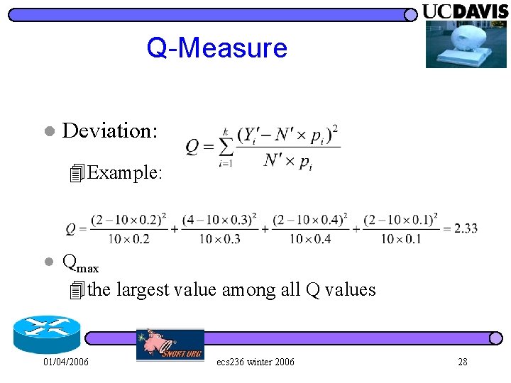 Q-Measure l Deviation: 4 Example: l Qmax 4 the largest value among all Q
